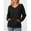 image:imageANRABESS Womens V Neck Long Sleeve SweatshirtsBlack