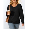 image:imageANRABESS Womens V Neck Long Sleeve SweatshirtsBlack