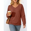 image:imageANRABESS Womens V Neck Long Sleeve SweatshirtsCaramel