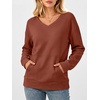 image:imageANRABESS Womens V Neck Long Sleeve SweatshirtsCaramel