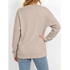 image:imageANRABESS Womens V Neck Long Sleeve SweatshirtsGrey Beige