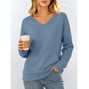 image:imageANRABESS Womens V Neck Long Sleeve SweatshirtsGrey Blue