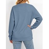 image:imageANRABESS Womens V Neck Long Sleeve SweatshirtsGrey Blue