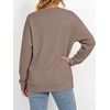 image:imageANRABESS Womens V Neck Long Sleeve SweatshirtsLight Brown