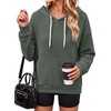 image:imageANRABESS Womens Waffle Knit Hoodie Lightweight SweatshirtsArmy Green