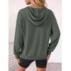 image:imageANRABESS Womens Waffle Knit Hoodie Lightweight SweatshirtsArmy Green