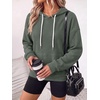image:imageANRABESS Womens Waffle Knit Hoodie Lightweight SweatshirtsArmy Green