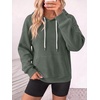 image:imageANRABESS Womens Waffle Knit Hoodie Lightweight SweatshirtsArmy Green
