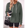 image:imageANRABESS Womens Waffle Knit Hoodie Lightweight SweatshirtsArmy Green