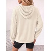 image:imageANRABESS Womens Waffle Knit Hoodie Lightweight SweatshirtsBeige