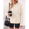image:imageANRABESS Womens Waffle Knit Hoodie Lightweight SweatshirtsBeige