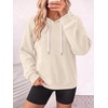 image:imageANRABESS Womens Waffle Knit Hoodie Lightweight SweatshirtsBeige
