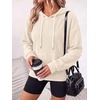 image:imageANRABESS Womens Waffle Knit Hoodie Lightweight SweatshirtsBeige