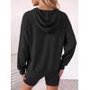 image:imageANRABESS Womens Waffle Knit Hoodie Lightweight SweatshirtsBlack