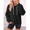 image:imageANRABESS Womens Waffle Knit Hoodie Lightweight SweatshirtsBlack
