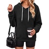 image:imageANRABESS Womens Waffle Knit Hoodie Lightweight SweatshirtsBlack