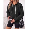 image:imageANRABESS Womens Waffle Knit Hoodie Lightweight SweatshirtsBlack