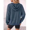 image:imageANRABESS Womens Waffle Knit Hoodie Lightweight SweatshirtsNavy Blue