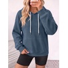 image:imageANRABESS Womens Waffle Knit Hoodie Lightweight SweatshirtsNavy Blue