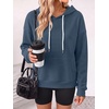 image:imageANRABESS Womens Waffle Knit Hoodie Lightweight SweatshirtsNavy Blue