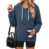 image:imageANRABESS Womens Waffle Knit Hoodie Lightweight SweatshirtsNavy Blue