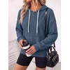image:imageANRABESS Womens Waffle Knit Hoodie Lightweight SweatshirtsNavy Blue