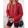 image:imageANRABESS Womens Waffle Knit Hoodie Lightweight SweatshirtsRed