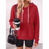 image:imageANRABESS Womens Waffle Knit Hoodie Lightweight SweatshirtsRed