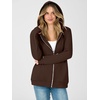 image:imageANRABESS Womens Zip Up Hoodie Long Sleeve Hooded Sweatshirts FallBrown