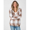 image:imageANRABESS Womens Zip Up Hoodie Long Sleeve Hooded Sweatshirts FallBrown Plaid