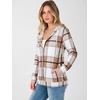 image:imageANRABESS Womens Zip Up Hoodie Long Sleeve Hooded Sweatshirts FallBrown Plaid