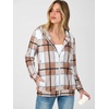 image:imageANRABESS Womens Zip Up Hoodie Long Sleeve Hooded Sweatshirts FallBrown Plaid