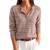 image:imageANRABESS Cardigan Sweaters for Women Lightweight Fall OutfitsApricot Beige Pink Stripe
