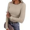 image:imageANRABESS Long Sleeve Shirts for Women Fleece Thermal TopsAlmond