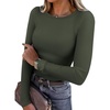image:imageANRABESS Long Sleeve Shirts for Women Fleece Thermal TopsArmy Green