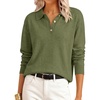image:imageANRABESS Sweaters for Women Polo Collared Knit Long Sleeve PulloverArmy Green