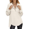 image:imageANRABESS Sweatshirt for Women Oversized Henley Tunic TopsBeige