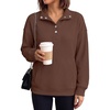 image:imageANRABESS Waffle Knit Sweatshirt for Women Henley ShirtsBrown