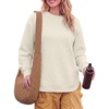 image:imageANRABESS Women Long Sleeve Quilted Lightweight SweatshirtWhiteXL