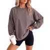 image:imageANRABESS Women Oversized Long Sleeve Crewneck SweatshirtsCamel