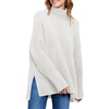 image:imageANRABESS Womens Cozy Fuzzy Oversized Turtleneck Slit Side SweatersWhite