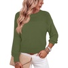 image:imageANRABESS Womens Fall Cropped Long Sleeve SweatersArmy Green