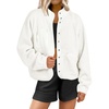 image:imageANRABESS Womens Fuzzy Fleece Button Down Cropped Sherpa CoatBeige