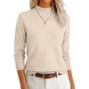 image:imageANRABESS Womens Long Sleeve Mock Neck Pullover SweatersAlmond