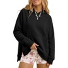 image:imageANRABESS Womens Oversized Hoodies Slit Side SweatshirtsBlack