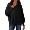 image:imageANRABESS Womens Oversized Quarter Zip Pullover SweatersBlack