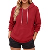 image:imageANRABESS Womens Waffle Knit Hoodie Lightweight SweatshirtsRed