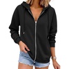 image:imageANRABESS Womens Zip Up Hoodie Long Sleeve Hooded Sweatshirts FallBlack