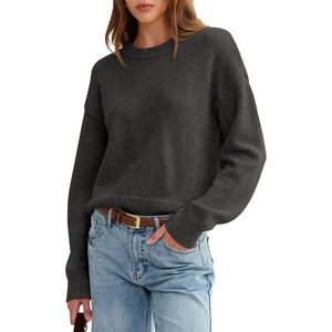 image:imageANRABESS Sweaters for Women Fall Oversized Wool Blend PulloverDark Grey