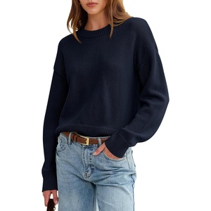 image:imageANRABESS Sweaters for Women Fall Oversized Wool Blend PulloverNavy Blue